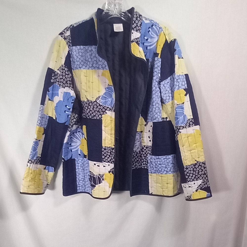 Alfred Dunner Quilted Patchwork Pattern Open Fron… - image 1